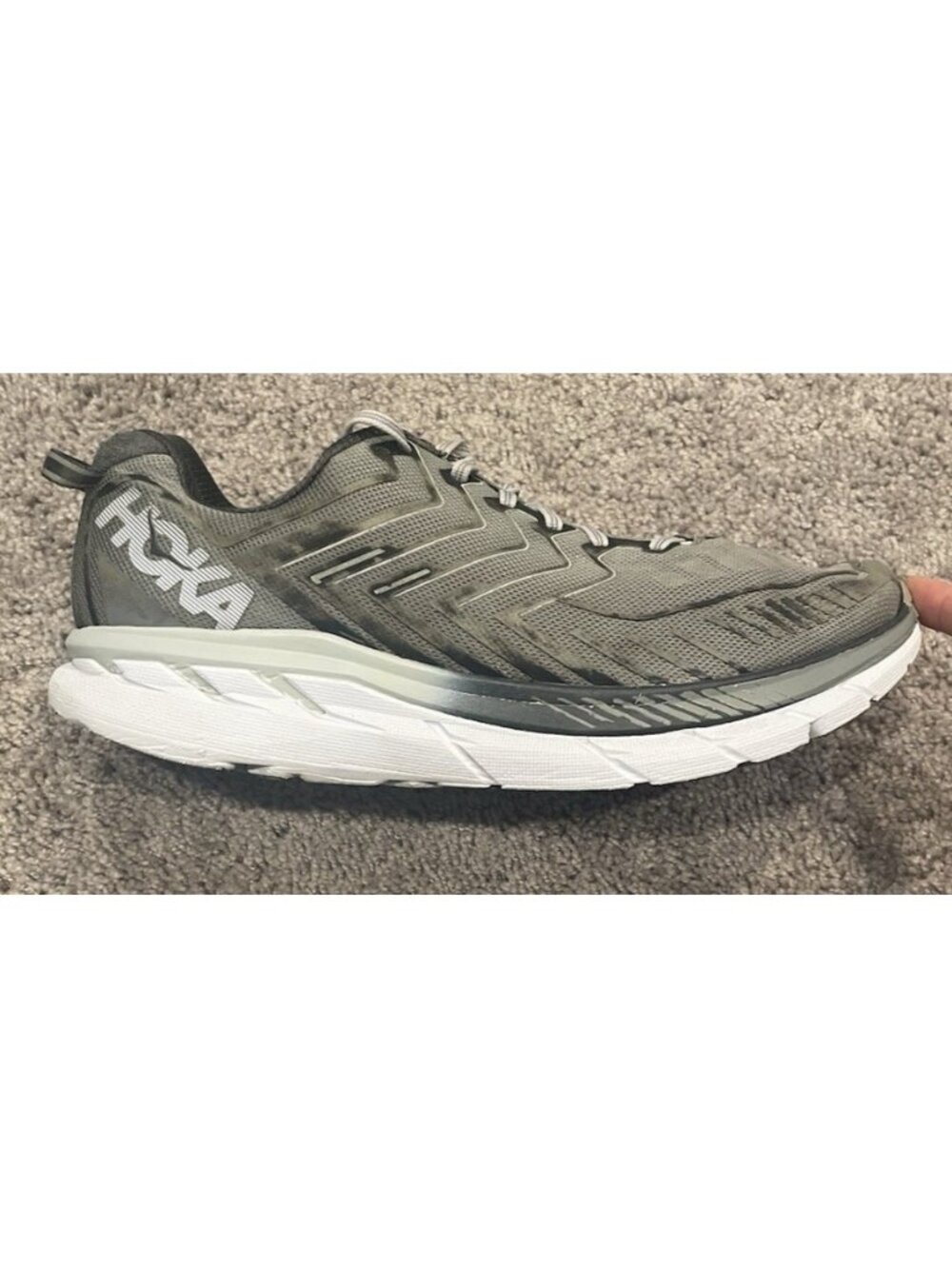 Hoka One One Clifton 4 Men's Size 12.5 Running Shoes Gray